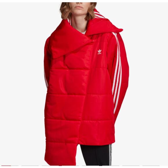 adidas - TRACKTOP PUFFER Jacket / L / Red - Picture 1 of 13